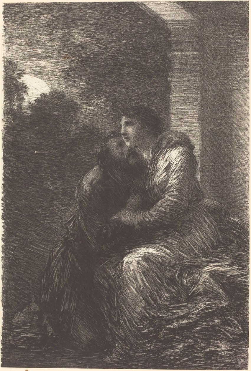 Liebesszene aus Akt III von "Lohengrin" von Ignace Henri Jean Fantin Latour