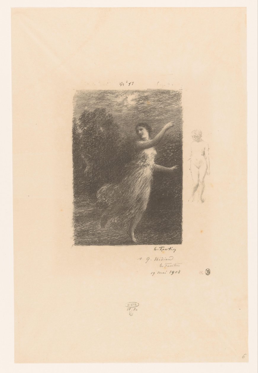 Nymphe flieht vor Satyr von Ignace Henri Jean Fantin Latour