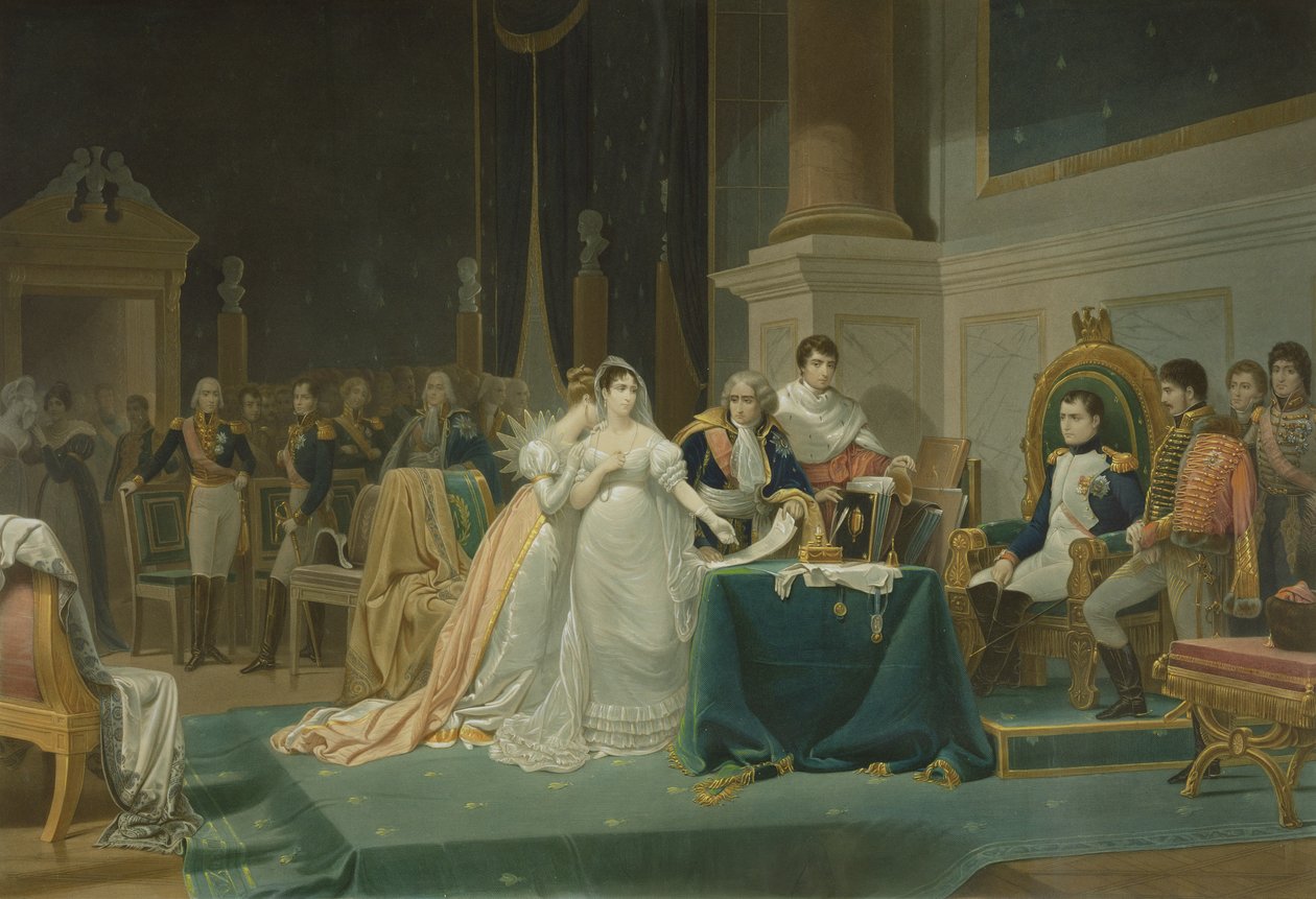 Die Scheidung der Kaiserin Josephine (1763-1814) am 15. Dezember 1809, graviert von Jean Pierre Marie Jazet, 1851 von Henri Frederic Schopin