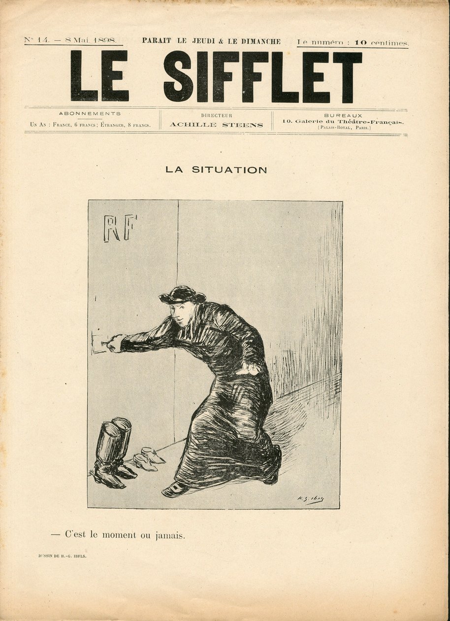 Le Sifflet, Nummer 14, Satirique en N & B von Henri Gabriel Ibels