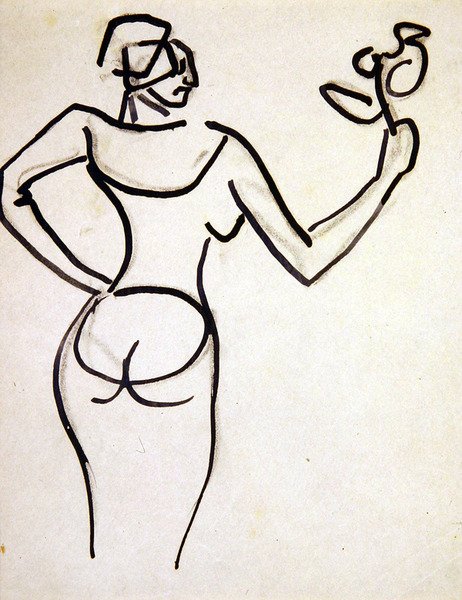 Dame mit einem Blumenstrauß von Henri Gaudier Brzeska