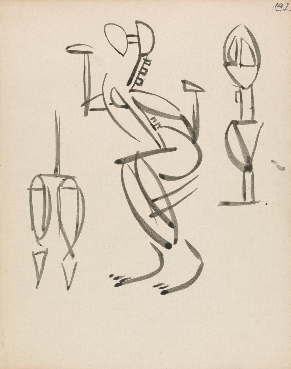 Drei Figurenstudien von Henri Gaudier Brzeska