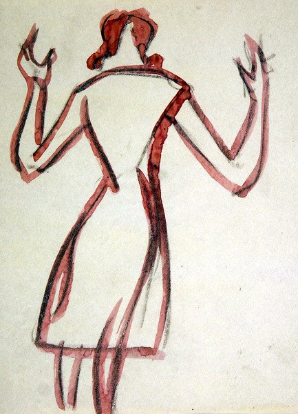 Frau von hinten, Arme erhoben von Henri Gaudier Brzeska