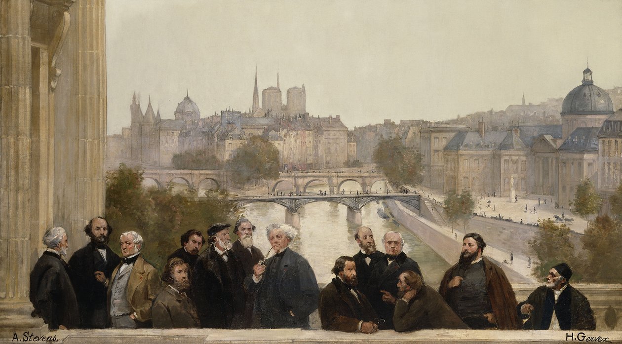 Panorama des Jahrhunderts: Dupré, Rousseau, Isabey, Millet, Couture, Daubigny, Diaz, Corot, Troyon, Fromentin, Barye, Decamp, Courbet, Robert-Fleury von Henri Gervex