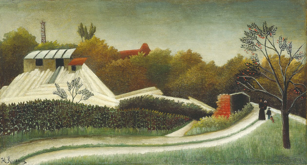 Sägewerk, Vororte von Paris, ca. 1893-95 von Henri J.F. (1844 1910) Rousseau