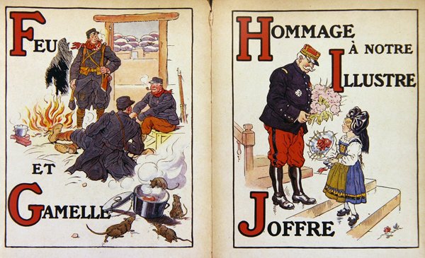 Feuer und Feldflasche, und Hommage an Marschall Joffre, Illustration ...