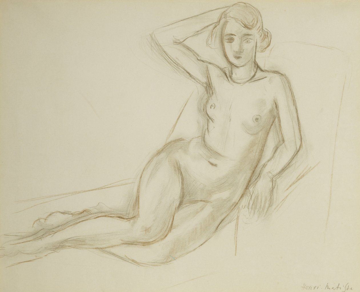 Akt auf einem Liegestuhl; Nu Assis sur une Chaise Longue von Henri Matisse