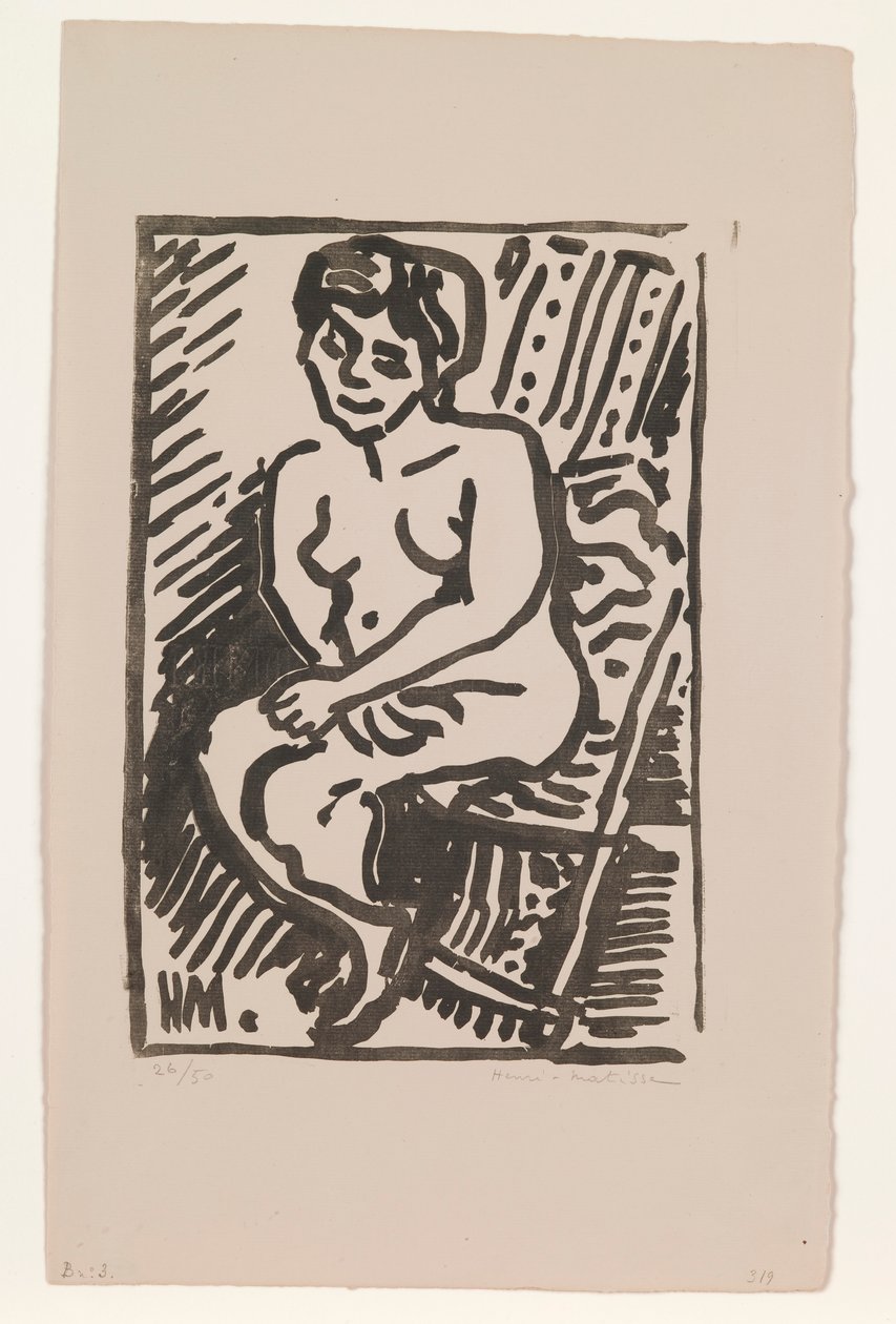 Kleiner schwarzer Holzschnitt von Henri Matisse