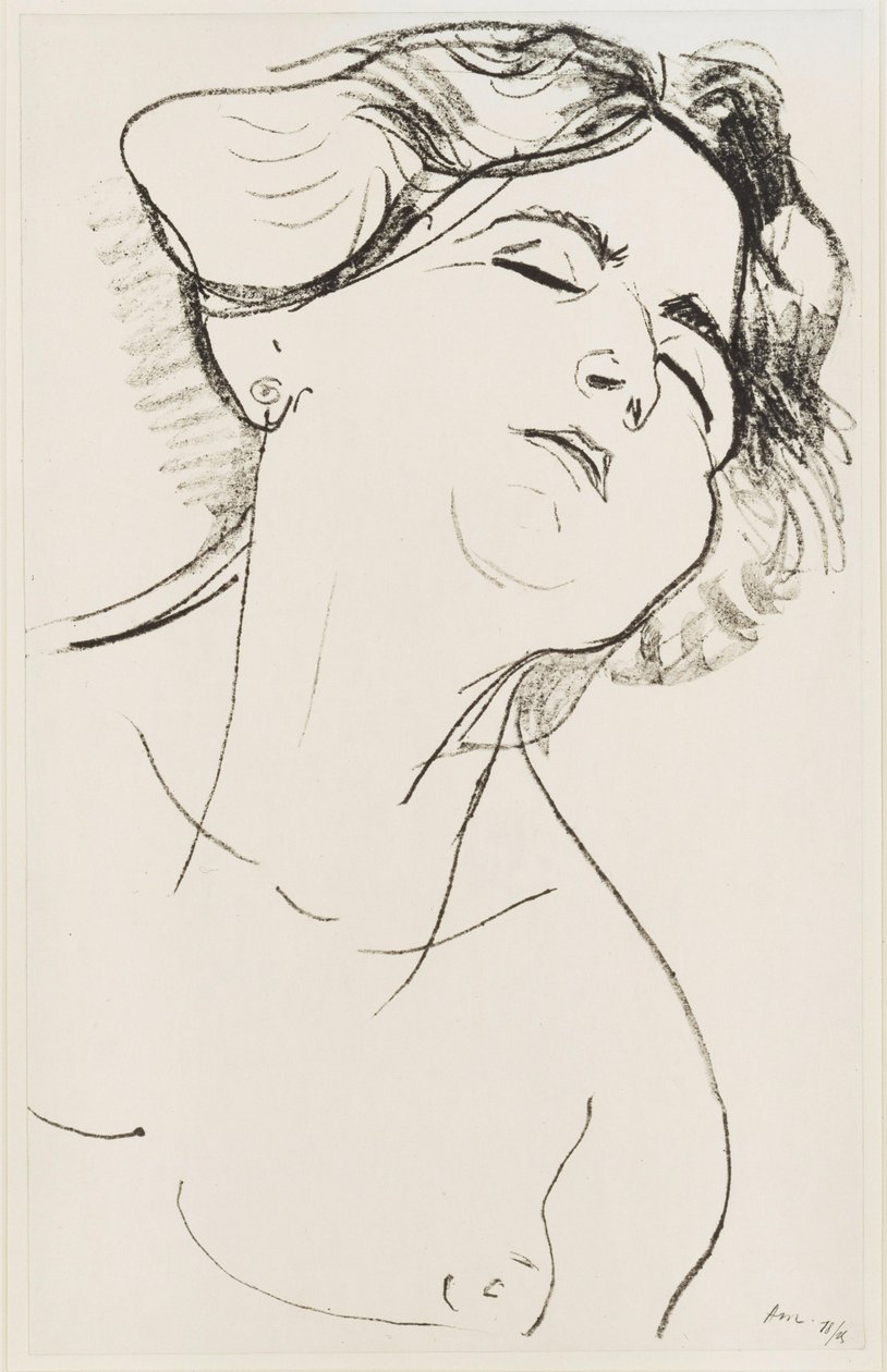 Frauenkopf, die Augen geschlossen von Henri Matisse