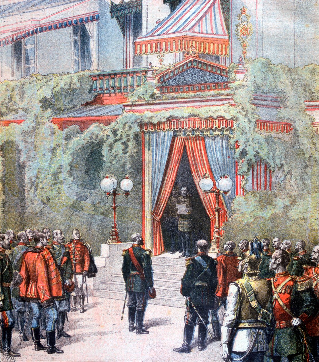 Ankündigung über die Gesundheit von Zar Alexander von Russland, Livadia-Palast, St. Petersburg, Russland, 1894 von Henri Meyer