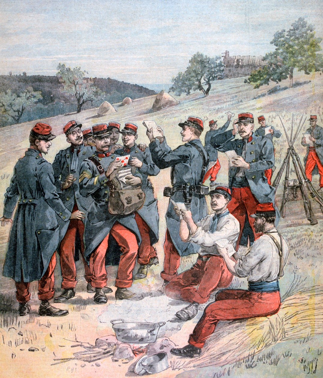 Postzustellung vor den großen Militärmanövern, 1893 von Henri Meyer