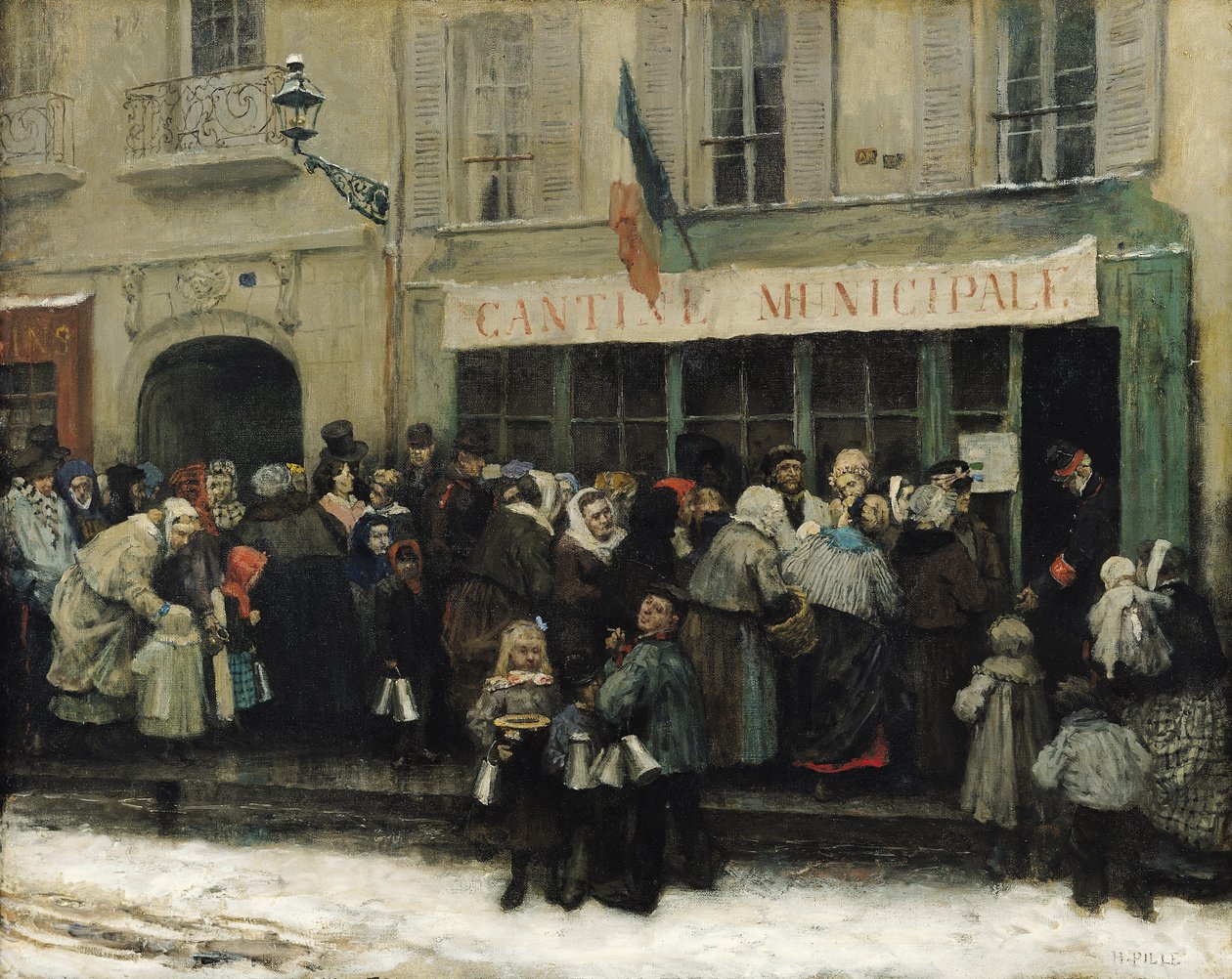Eine Suppenküche während der Belagerung von Paris, nach 1870 von Henri Pille
