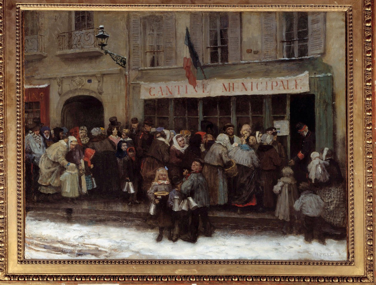 Städtische Kantine während der Belagerung von Paris 1870 von Henri Pille
