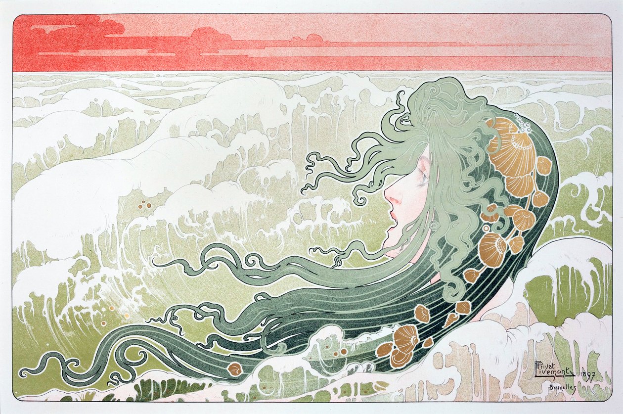 La Vague (Die Welle) Poster von Henri Livemont von Henri Henri Antoine Théodore Livemont