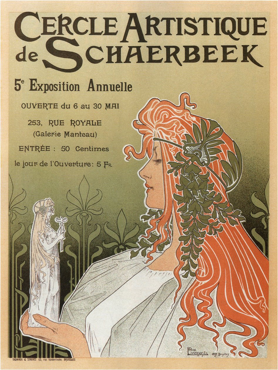 Künstlerclub von Schaerbeek, 5. jährliche Ausstellung, 1897 von Henri Henri Antoine Théodore Livemont