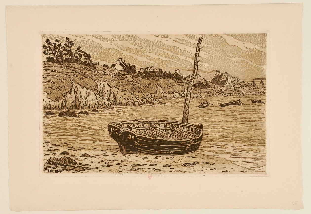 [Barke am Wasser, Loguivy?] von Henri Rivière