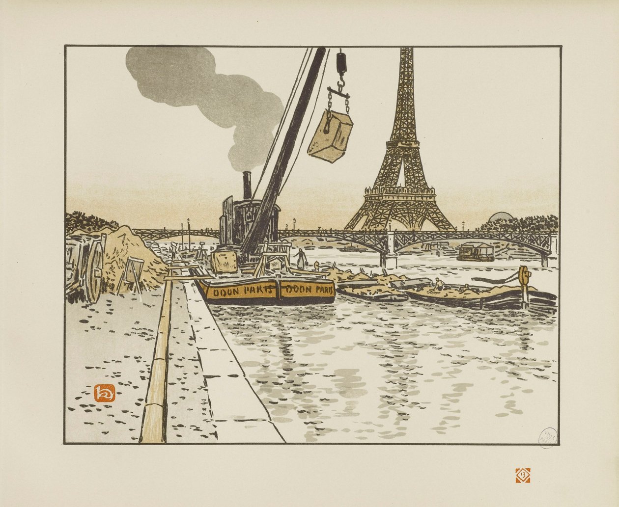 Du quai de Passy [Die sechsunddreißig Ansichten des Eiffelturms] von Henri Rivière