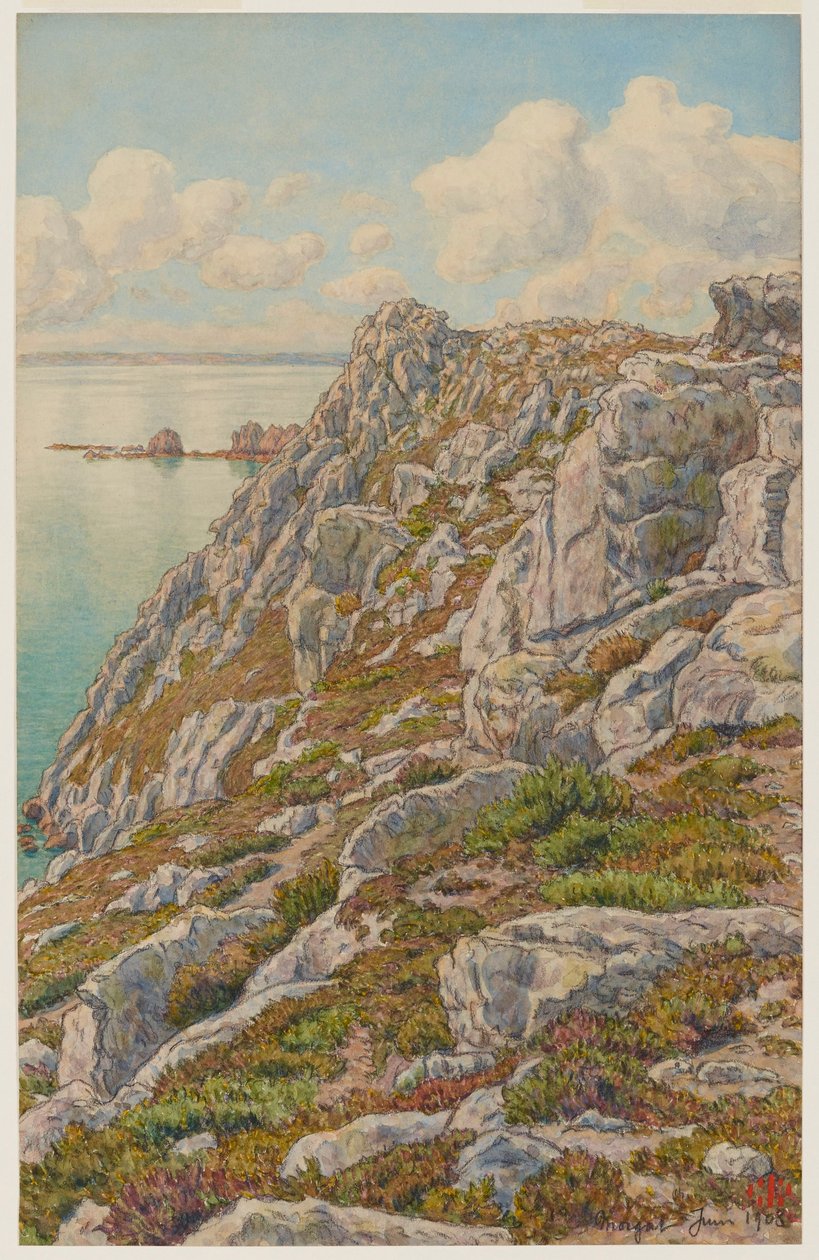 Klippen der Île Vierge. Bucht von Douarnenez. Morgat von Henri Rivière