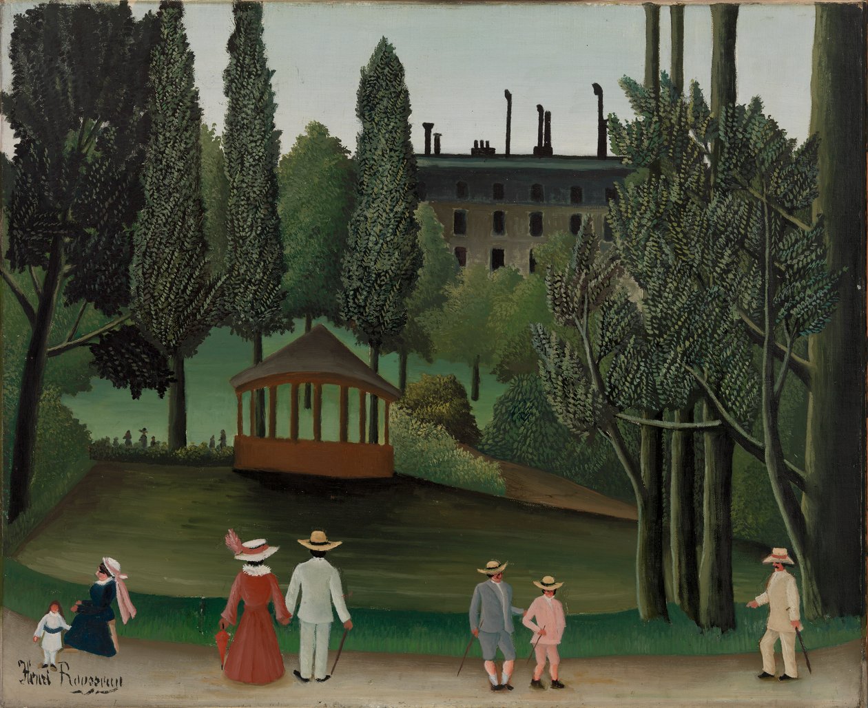 Blick auf den Montsouris-Park, der Kiosk von Henri Rousseau