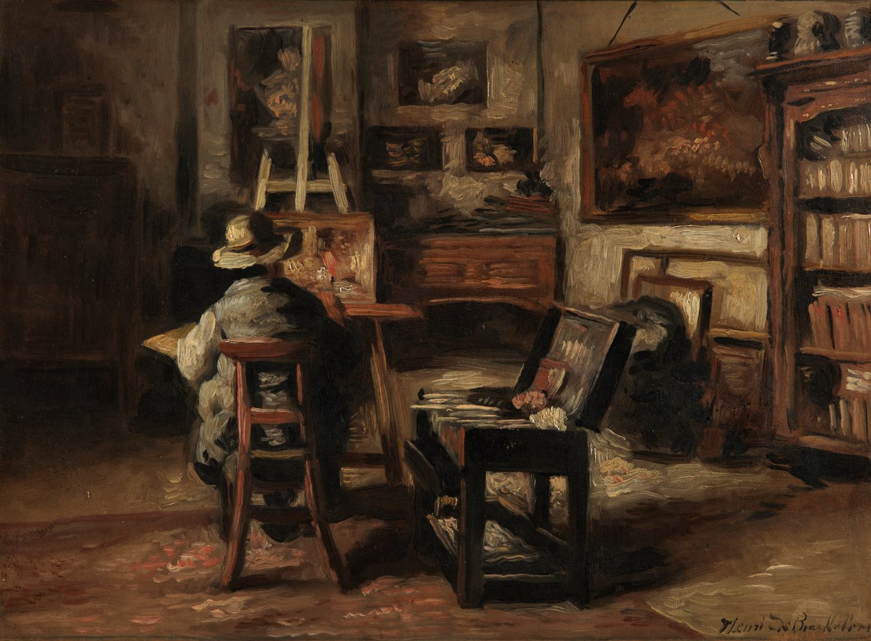 Das Atelier von Ferdinand De Braekeleer I, Vater des Malers von Henri de Braekeleer