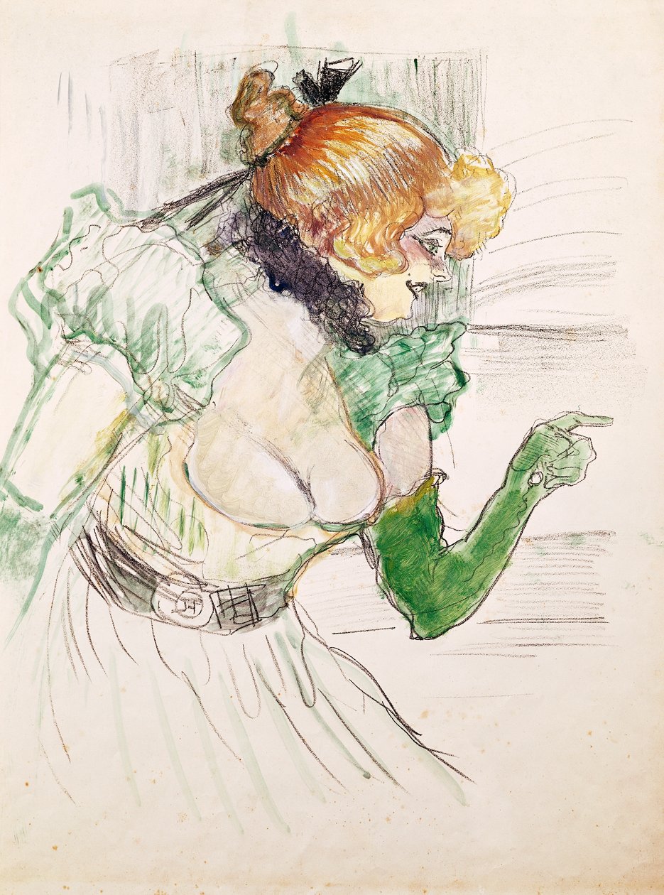 Künstler mit grünen Handschuhen - Sängerin Dolly aus Star in Le Havre von Henri de Toulouse Lautrec