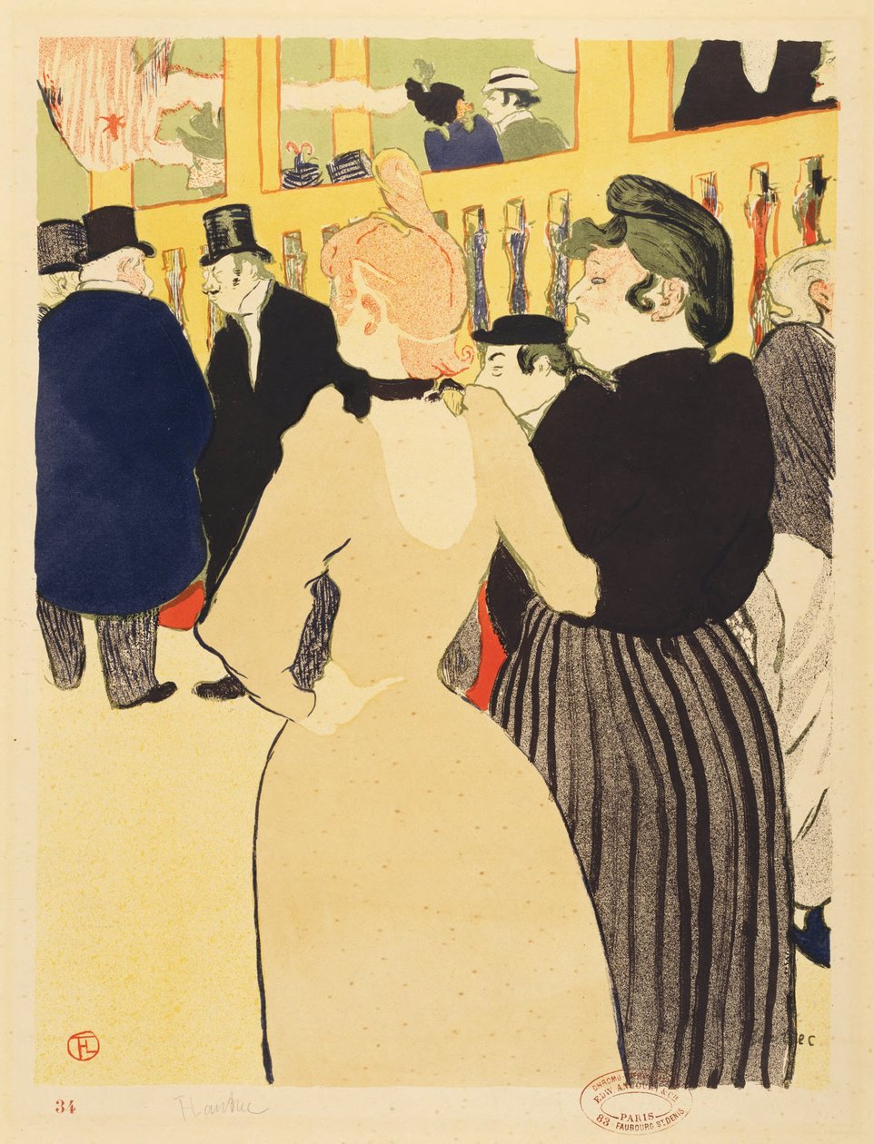 Am Moulin Rouge (La Goulue und ihre Schwester) von Henri de Toulouse-Lautrec
