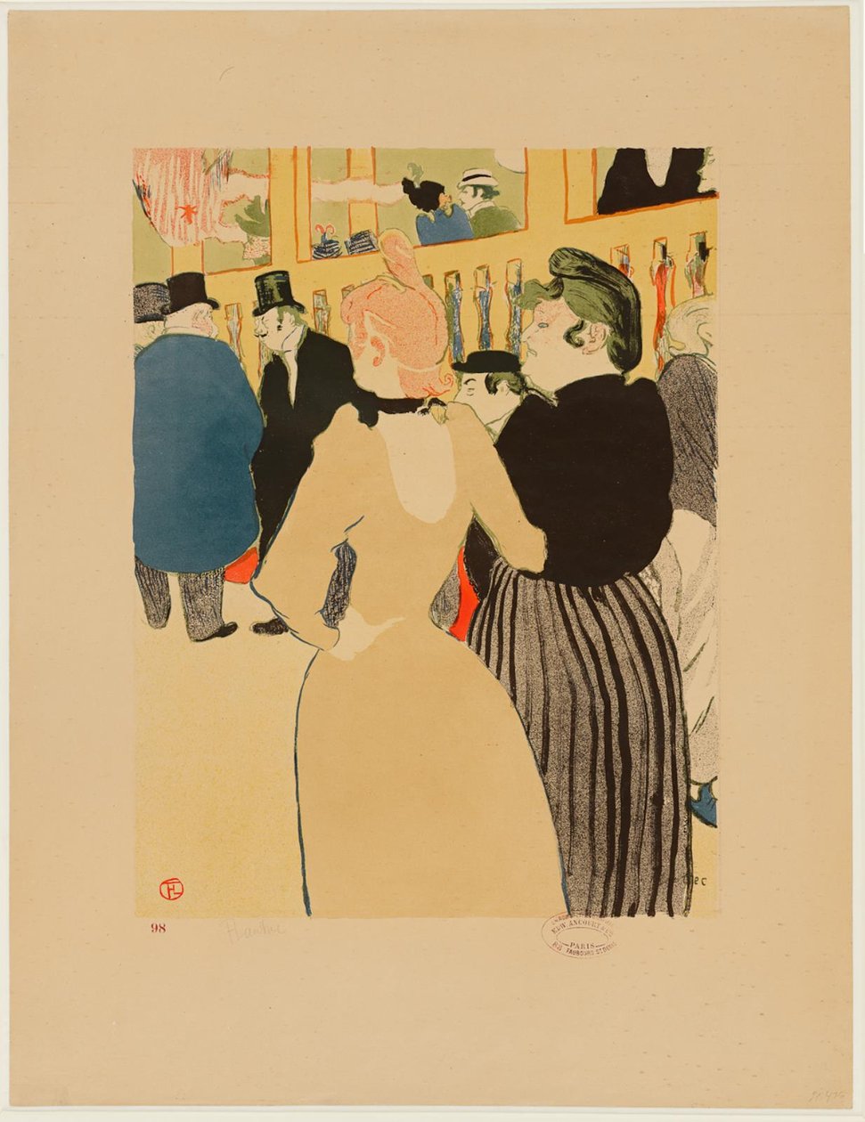 Au Moulin Rouge, la Goulue und ihre Schwester von Henri de Toulouse-Lautrec