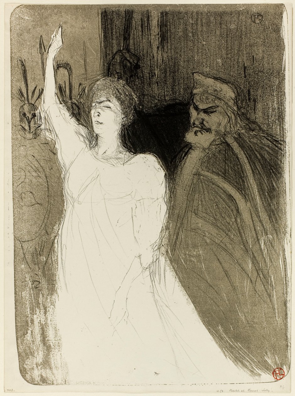 Bartet und Mounet-Sully, in Antigone von Henri de Toulouse-Lautrec