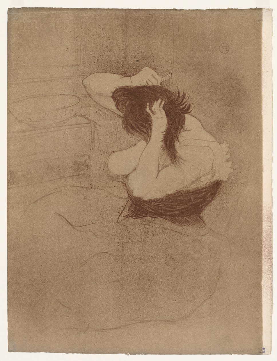 Elles: Frau kämmt ihr Haar von Henri de Toulouse-Lautrec