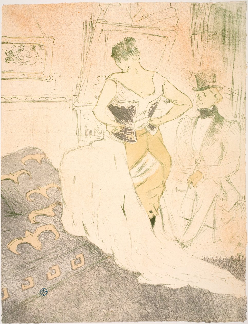 Frau im Korsett, Eroberung im Vorbeigehen von Henri de Toulouse-Lautrec