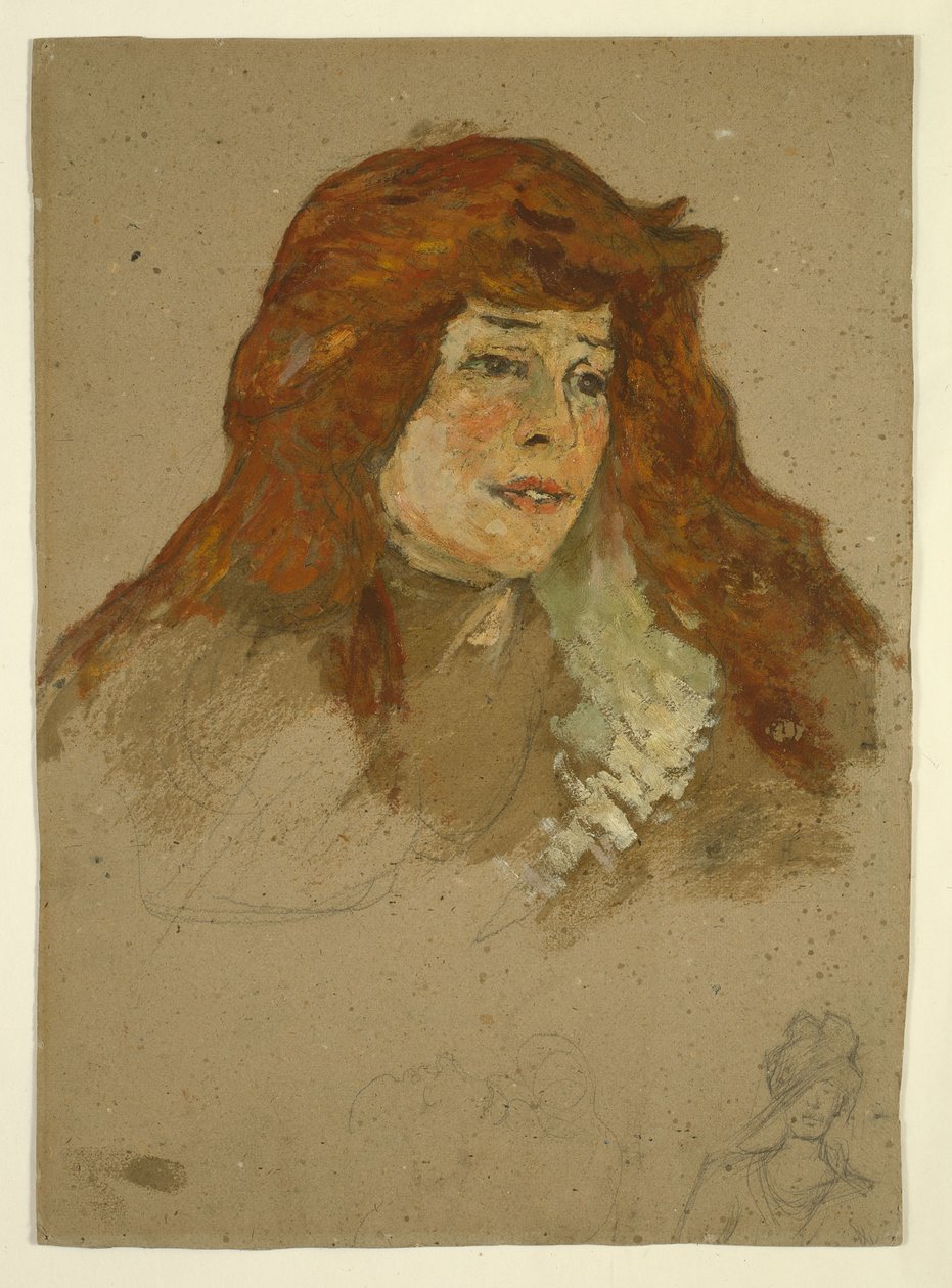 Mme Lili Grenier (recto); Landschaft mit Kirche (verso) von Henri de Toulouse-Lautrec