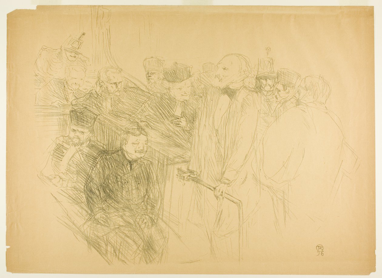 Der Arton-Prozess, Ribot gibt Beweise (zweite Platte) von Henri de Toulouse-Lautrec