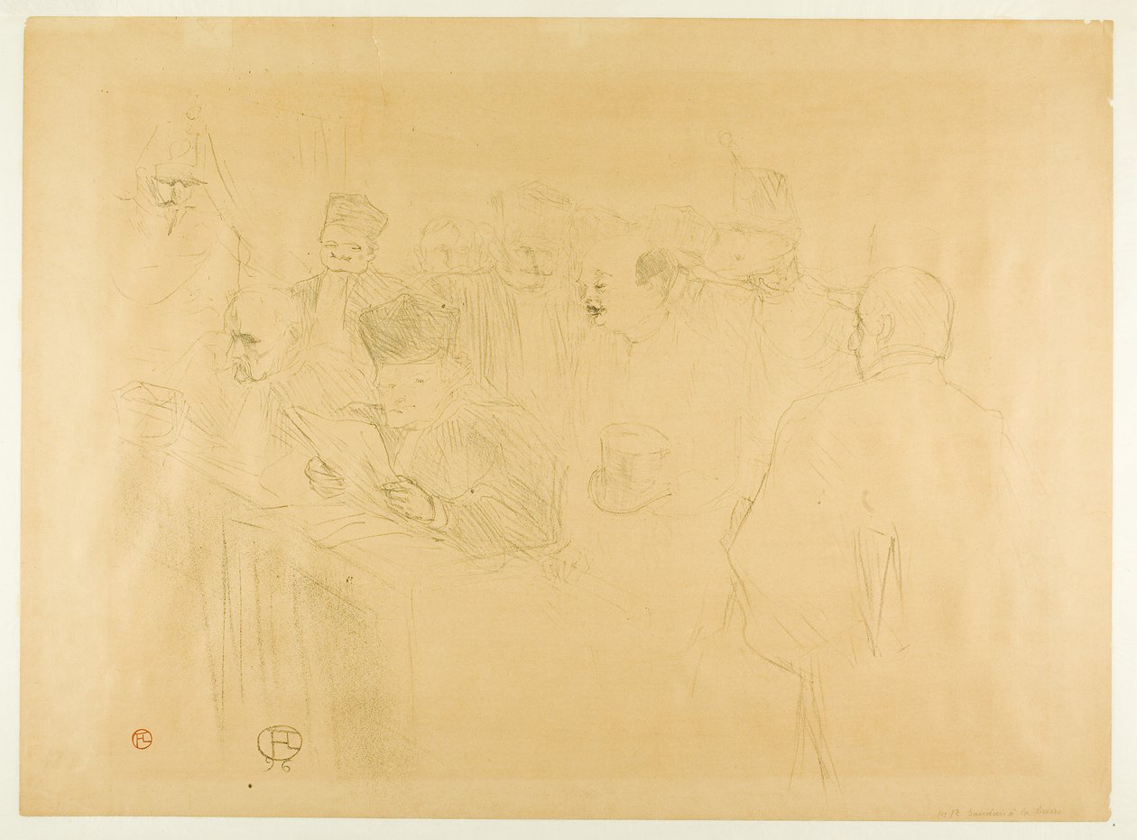 Der Lebaudy-Prozess, Mademoiselle Marsy sagt aus von Henri de Toulouse-Lautrec