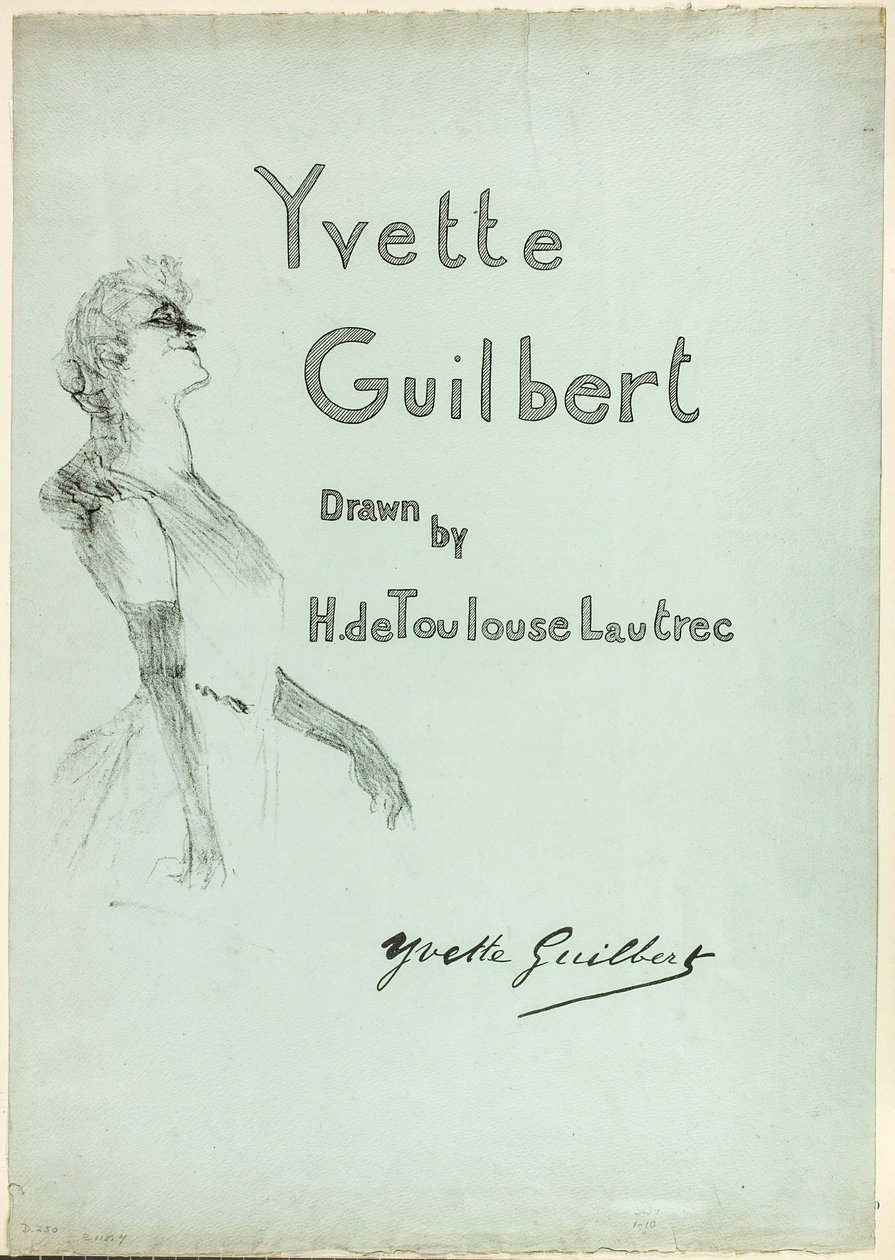 Yvette Guilbert auf der Bühne, aus Yvette Guilbert von Henri de Toulouse-Lautrec