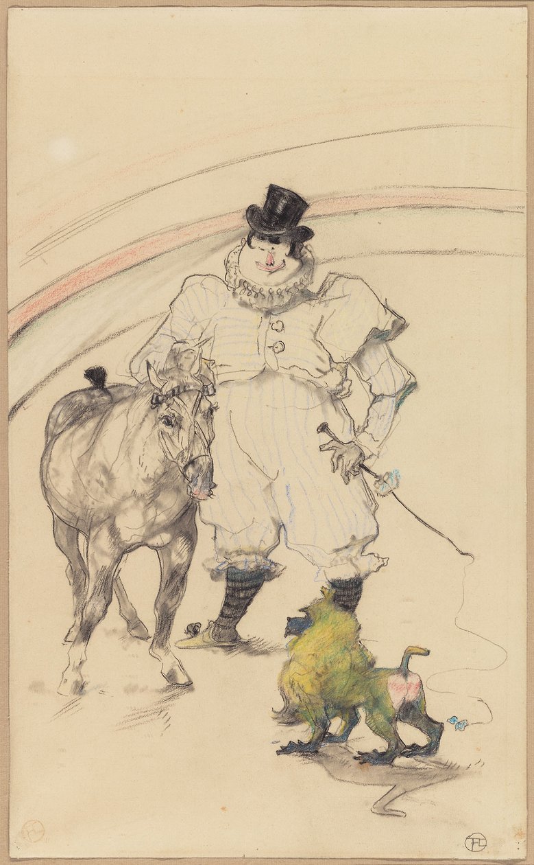 Im Zirkus: Dressiertes Pony und Pavian von Henri de Toulouse Lautrec