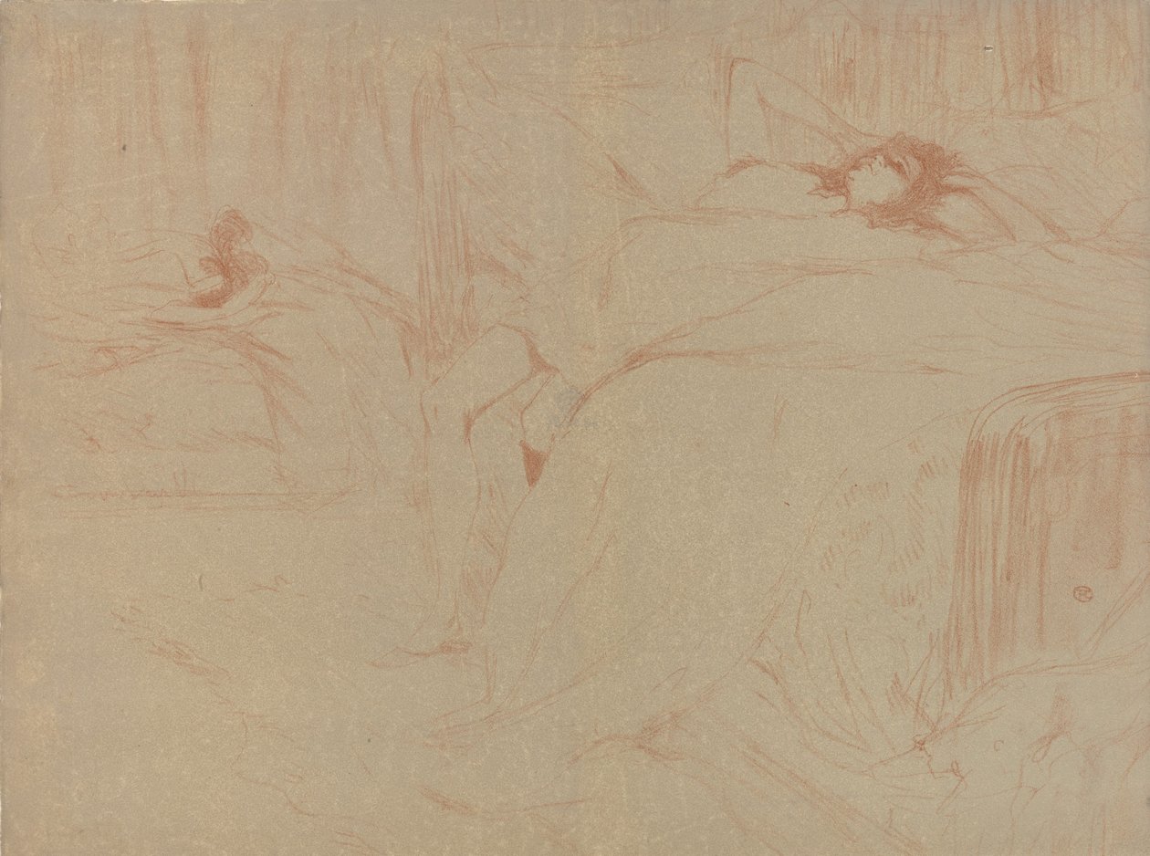 Zusammengebrochen auf dem Bett, aus der Serie Elles, 1896 von Henri de Toulouse Lautrec