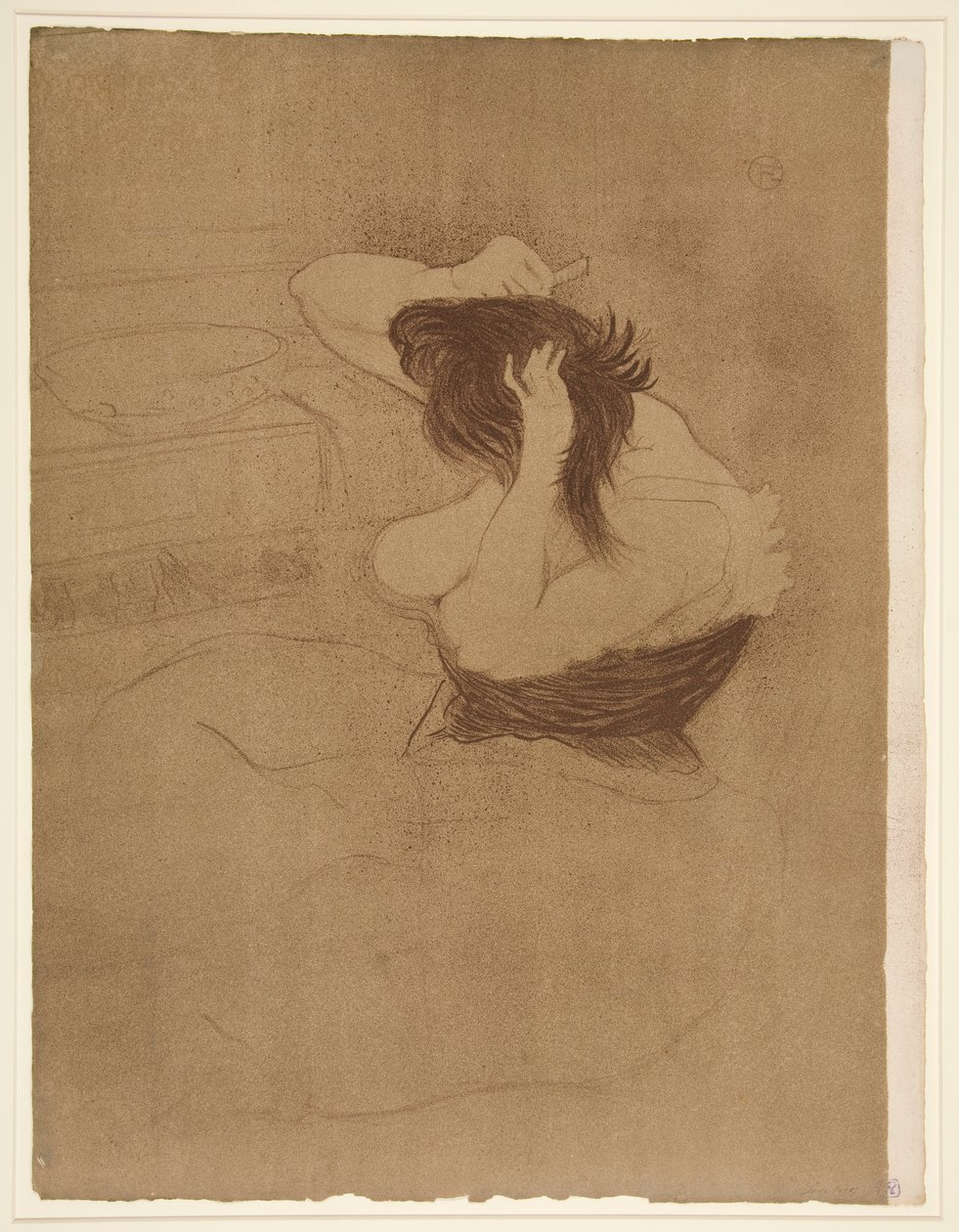 Femme qui se peigne, la coiffure (Frau, die sich kämmt), aus der Serie Elles von Henri de Toulouse Lautrec