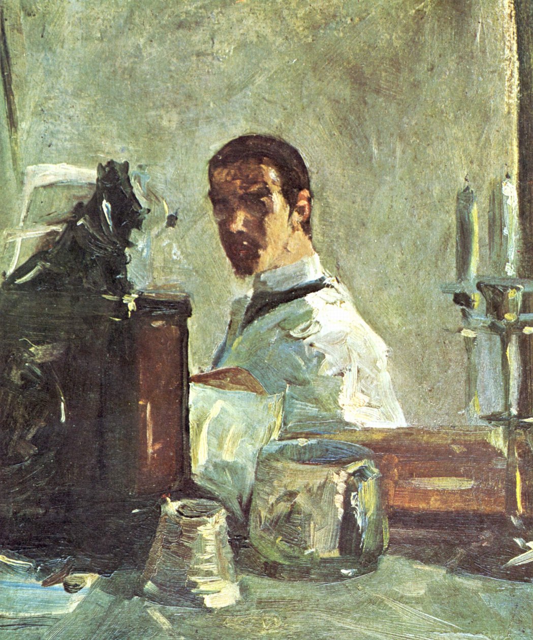 Selbstporträt vor einem Spiegel von Henri de Toulouse Lautrec