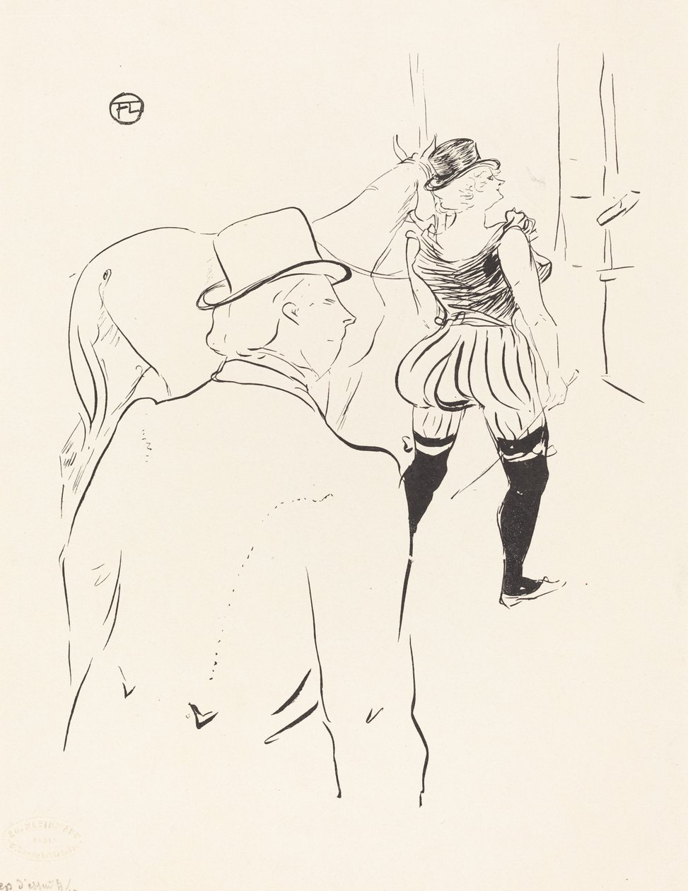 Hinter den Kulissen des Folies-Bergère: Mrs. Lona Barrison mit ihrem Manager und Ehemann von Henri de Toulouse Lautrec