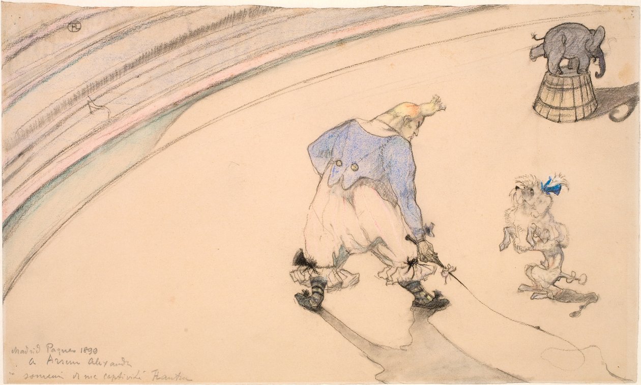 Im Zirkus - Der Clown Footit als Tierbändiger von Henri de Toulouse-Lautrec