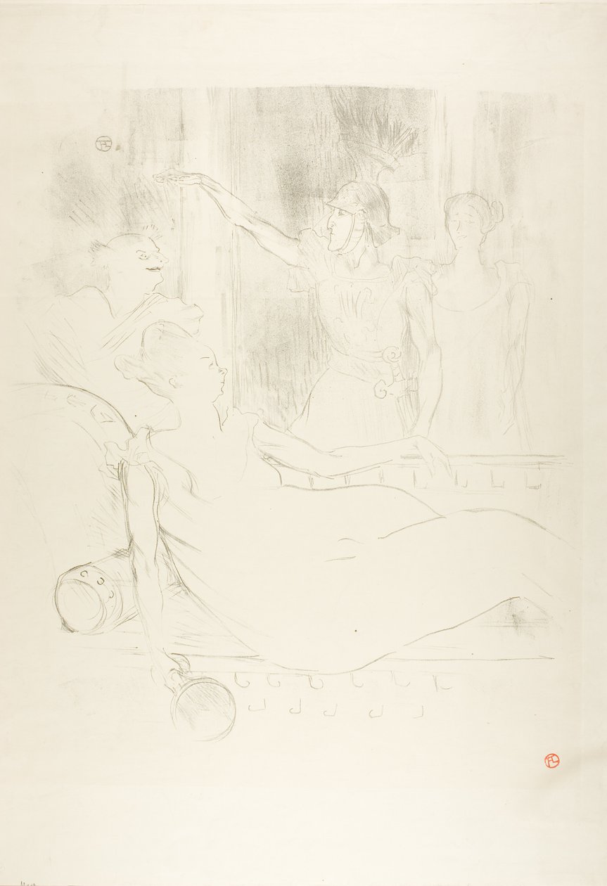 Madame Simon-Girard, Brasseur und Guy in La belle Hélène von Henri de Toulouse Lautrec