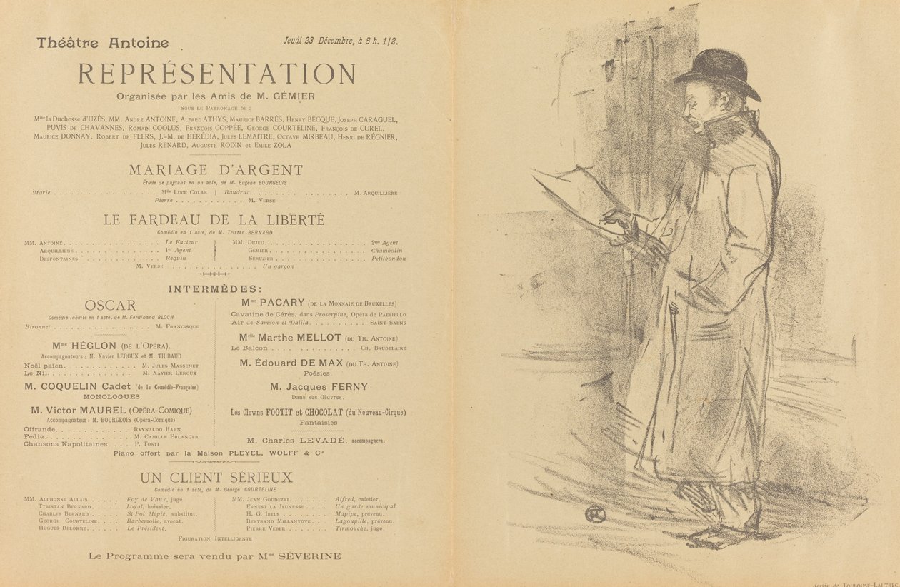Silberhochzeit; Die Last der Freiheit; Ein ernster Kunde [recto] von Henri de Toulouse Lautrec