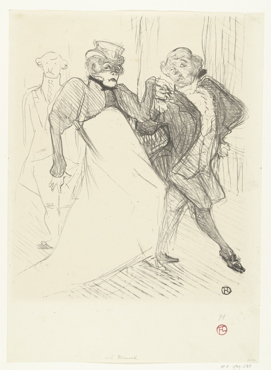 Porträt der Schauspieler Gabrielle Rejane und Felix Galipaux im Theaterstück Madame Sans-Gêne von Henri de Toulouse Lautrec