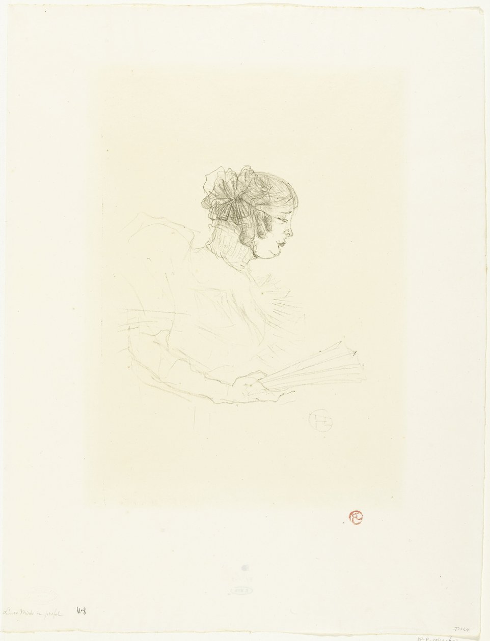 Porträt der Schauspielerin Luce Myrès mit Fächer von Henri de Toulouse Lautrec