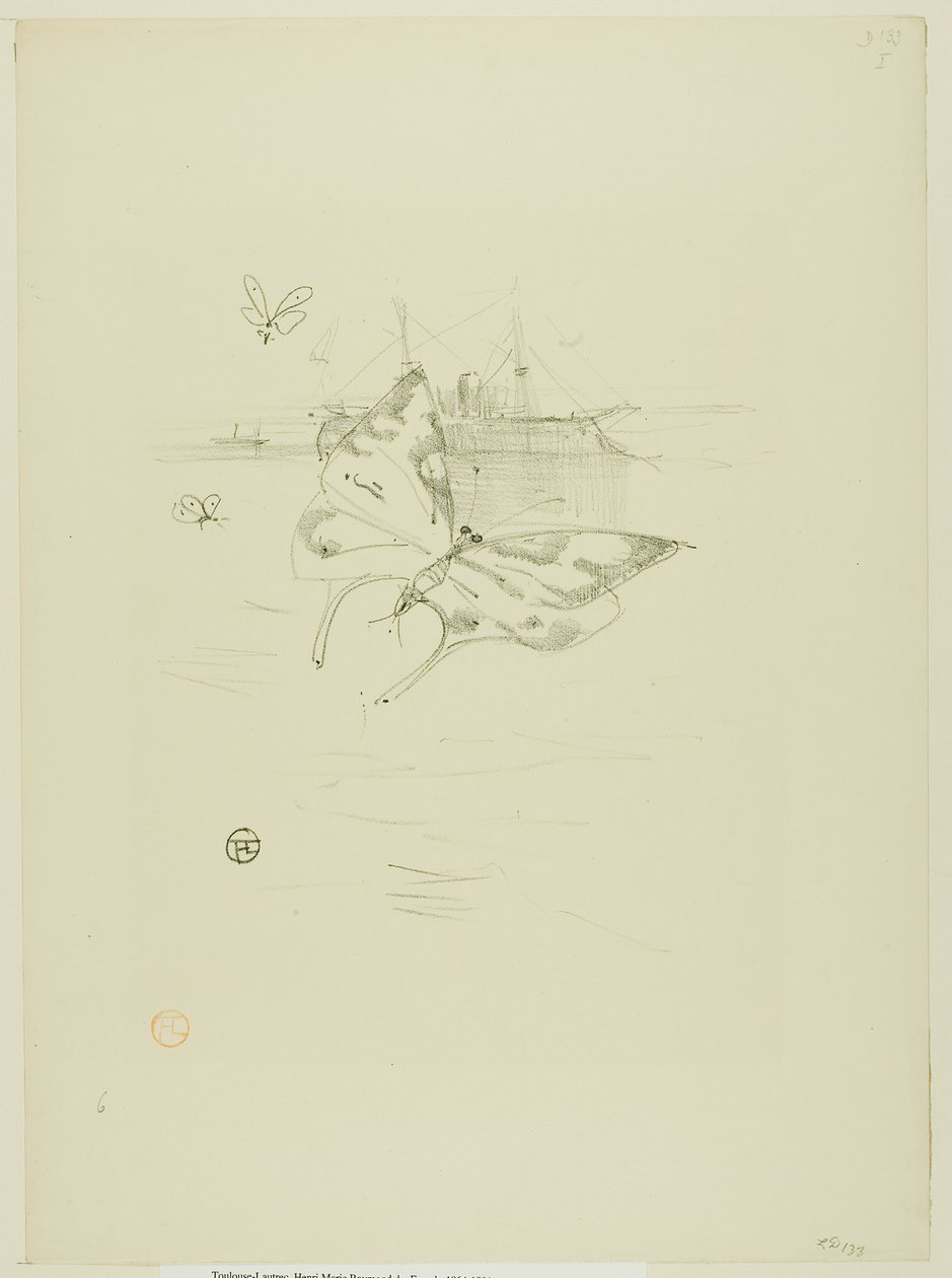 Die Schmetterlinge, aus Mélodies de Désiré Dihau von Henri de Toulouse Lautrec