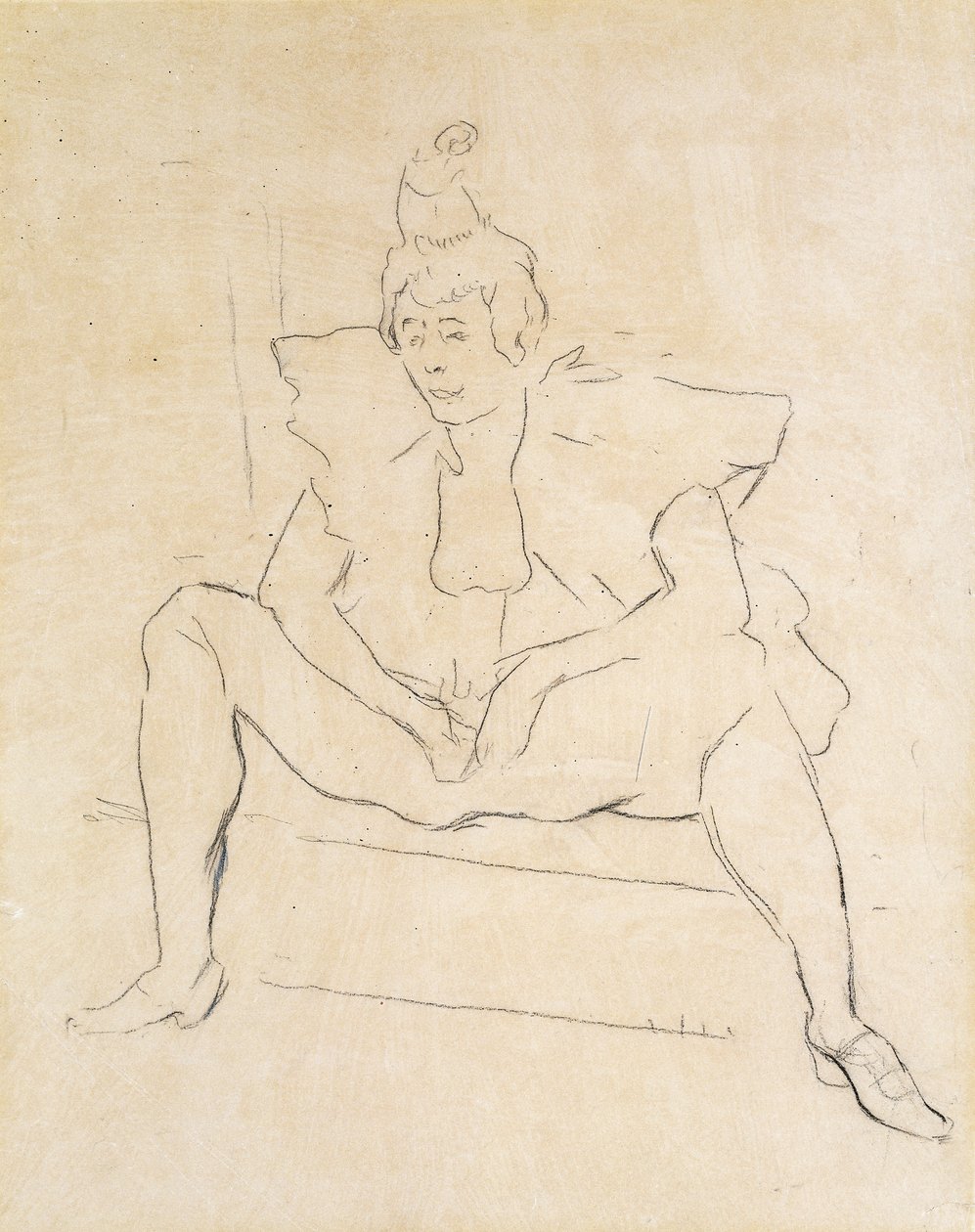 Der sitzende Clown von Henri de Toulouse Lautrec