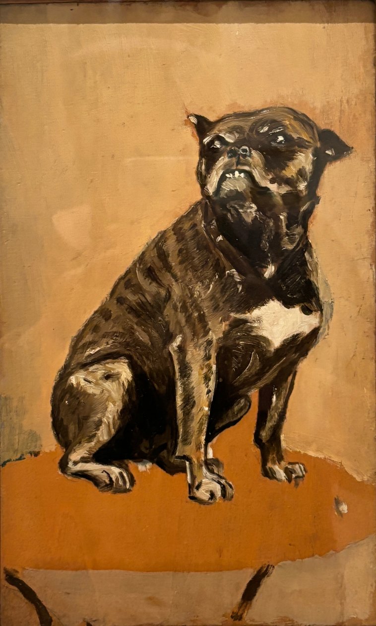 Touc, auf einem Tisch sitzend von Henri de Toulouse Lautrec