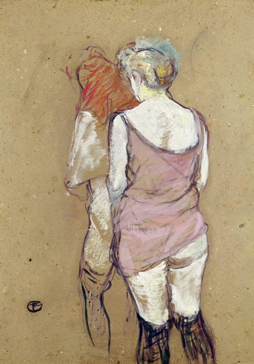 Zwei halbnackte Frauen im Maison de la Rue des Moulins von Henri de Toulouse Lautrec