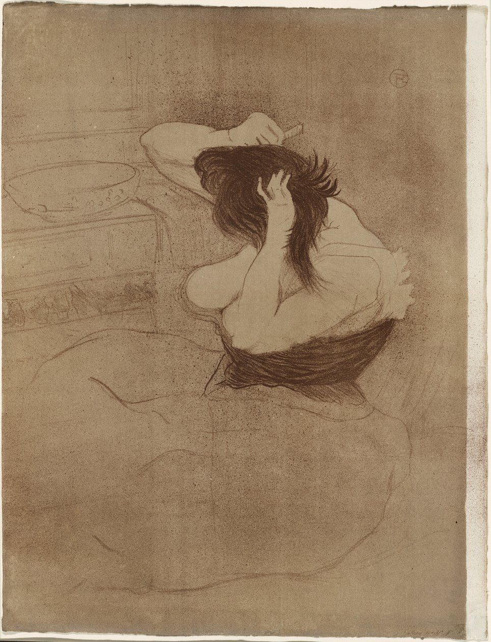 Frau kämmt ihr Haar—La Coiffure, Platte sieben aus Elles von Henri de Toulouse Lautrec