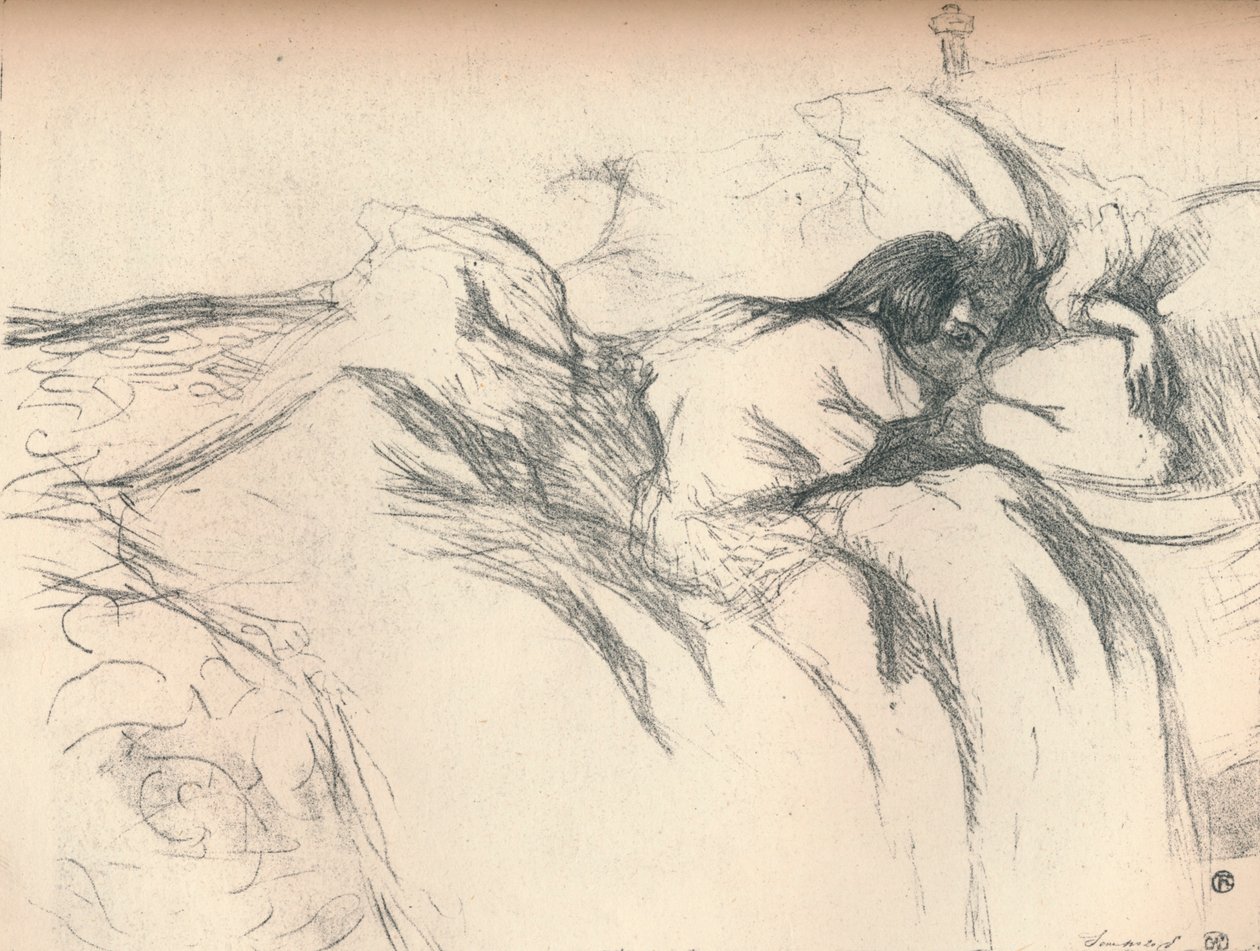 Frau wacht im Bett auf, 1896 von Henri de Toulouse Lautrec